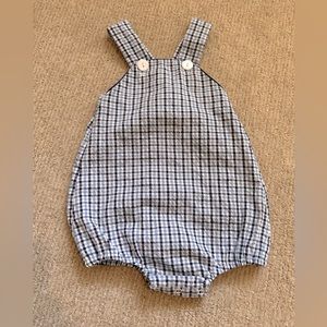 Toddler boy blue plaid bubble